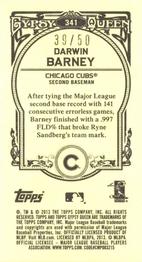 2013 Topps Gypsy Queen - Mini Sepia #341 Darwin Barney Back