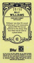 2013 Topps Gypsy Queen - Mini Sepia #60 Billy Williams Back