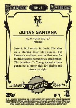 2013 Topps Gypsy Queen - No Hitters #NH-JS Johan Santana Back