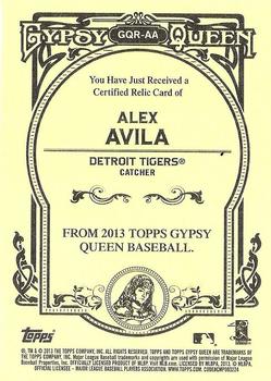 2013 Topps Gypsy Queen - Relics #GQR-AA Alex Avila Back