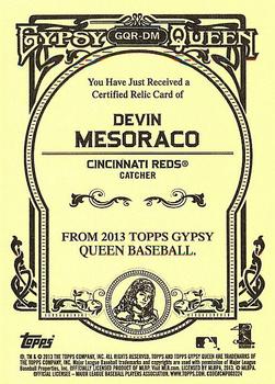 2013 Topps Gypsy Queen - Relics #GQR-DM Devin Mesoraco Back