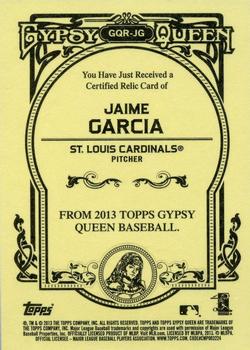 2013 Topps Gypsy Queen - Relics #GQR-JG Jaime Garcia Back