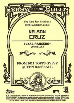 2013 Topps Gypsy Queen - Relics #GQR-NC Nelson Cruz Back