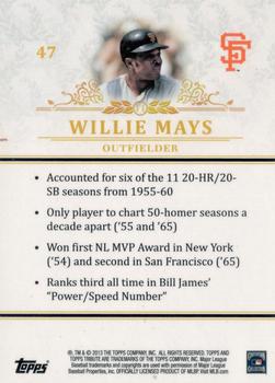 2013 Topps Tribute - Blue #47 Willie Mays Back