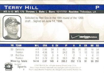 2002 MultiAd Trenton Thunder #5 Terry Hill Back