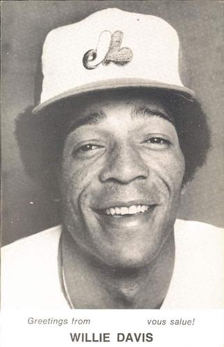 1974 Montreal Expos Postcards #NNO Willie Davis Front