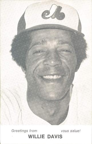1974 Montreal Expos Postcards #NNO Willie Davis Front
