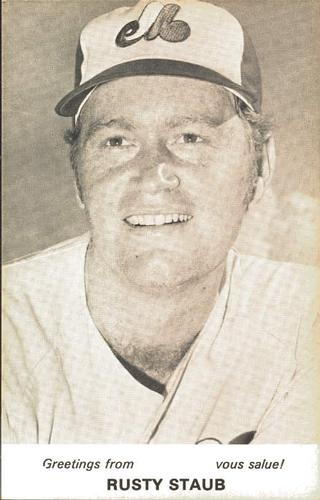 1972 Montreal Expos Postcards #NNO Rusty Staub Front