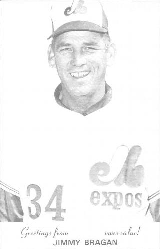 1970 Montreal Expos Postcards #NNO Jimmy Bragan Front