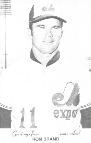 1970 Montreal Expos Postcards #NNO Ron Brand Front