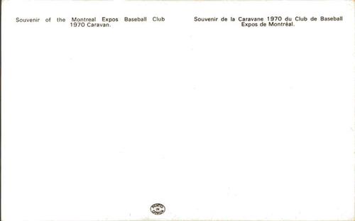 1970 Montreal Expos Winter Caravan Postcards #NNO Ron Brand Back