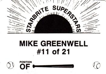 1988 Starbrite Superstars (unlicensed) #11 Mike Greenwell Back