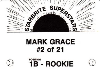1988 Starbrite Superstars (unlicensed) #2 Mark Grace Back