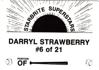 1988 Starbrite Superstars (unlicensed) #6 Darryl Strawberry Back
