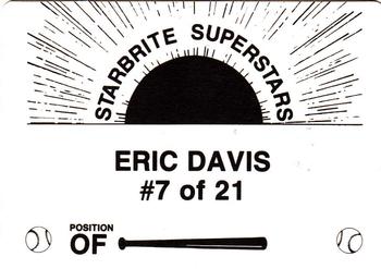 1988 Starbrite Superstars (unlicensed) #7 Eric Davis Back
