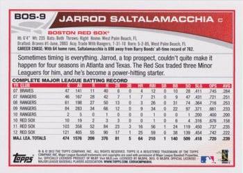 2013 Topps Boston Red Sox #BOS9 Jarrod Saltalamacchia Back