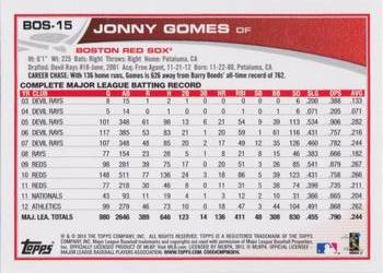 2013 Topps Boston Red Sox #BOS15 Jonny Gomes Back