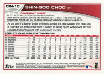2013 Topps Cincinnati Reds #CIN-10 Shin-Soo Choo Back