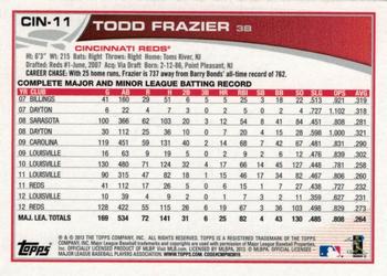 2013 Topps Cincinnati Reds #CIN-11 Todd Frazier Back