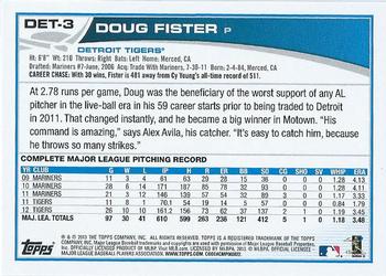 2013 Topps Detroit Tigers #DET3 Doug Fister Back