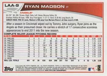 2013 Topps Los Angeles Angels #LAA-9 Ryan Madson Back