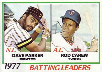 1978 Topps #201 1977 Batting Leaders (Dave Parker / Rod Carew) Front