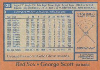 1978 Topps #125 George Scott Back