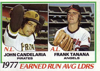 1978 Topps #207 1977 ERA Leaders (John Candelaria / Frank Tanana) Front