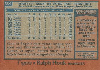 1978 Topps #684 Ralph Houk Back