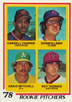 1978 Topps #711 1978 Rookie Pitchers (Cardell Camper / Dennis Lamp / Craig Mitchell / Roy Thomas) Front