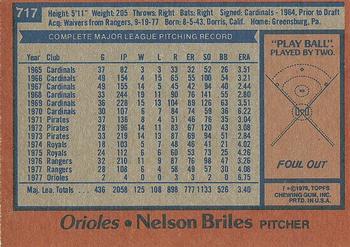 1978 Topps #717 Nelson Briles Back
