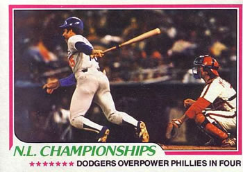 1978 Topps #412 1977 N.L. Championships Front
