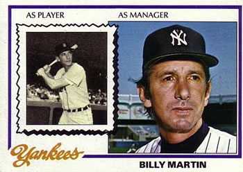 1978 Topps #721 Billy Martin Front