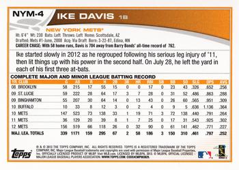 2013 Topps New York Mets #NYM4 Ike Davis Back
