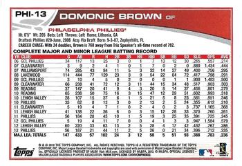 2013 Topps Philadelphia Phillies #PHI-13 Domonic Brown Back