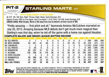 2013 Topps Pittsburgh Pirates #PIT2 Starling Marte Back