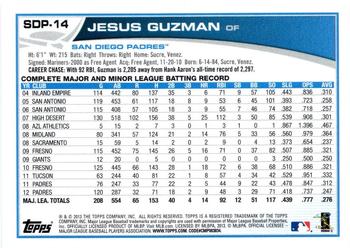 2013 Topps San Diego Padres #SDP14 Jesus Guzman Back