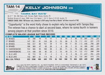 2013 Topps Tampa Bay Rays #TAM14 Kelly Johnson Back