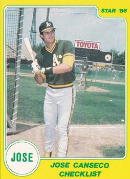 1986 Star Jose Canseco #1 Jose Canseco Front