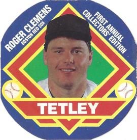1988 Tetley Tea Discs #9 Roger Clemens Front