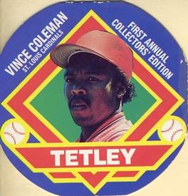 1988 Tetley Tea Discs #11 Vince Coleman Front