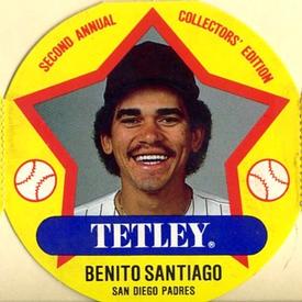 1989 Tetley Tea Discs #9 Benito Santiago Front