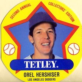 1989 Tetley Tea Discs #10 Orel Hershiser Front