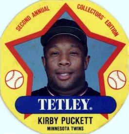 1989 Tetley Tea Discs #12 Kirby Puckett Front