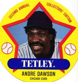 1989 Tetley Tea Discs #14 Andre Dawson Front