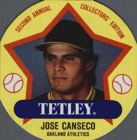 1989 Tetley Tea Discs #18 Jose Canseco Front