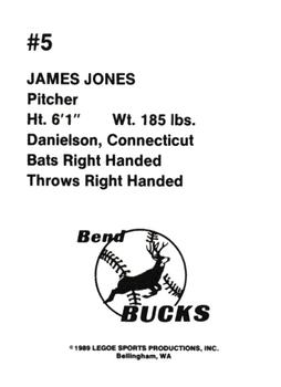 1989 Legoe Bend Bucks #5 James Jones Back