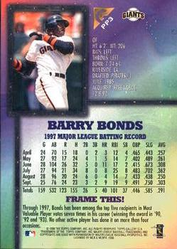 1998 Topps Gallery - Promos #PP3 Barry Bonds Back