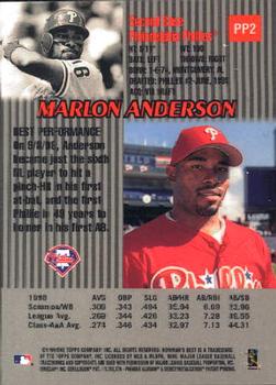 1999 Bowman's Best - Pre-Production #PP2 Marlon Anderson Back