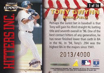 1996 Summit - Hitters Inc. #1 Tony Gwynn Back